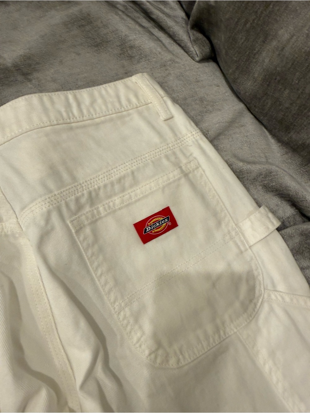 Dickies White Pants with Red Logo Tag